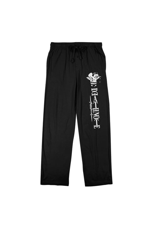 Death Note Ryuk Title Logo Men's Black Sleep Pajama Pants
