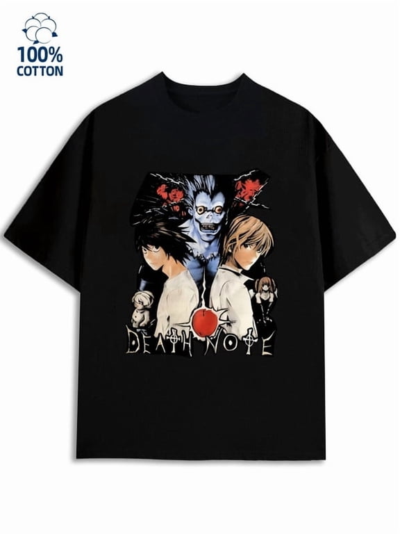 Death Note Tee men 180G 100% Cotton black Classic Unisex Shirt Graphic Tee tshirts Classic Unisex Shirt Short Sleeve tshirts Funny Unisex Shirt Printed tshirts Classic Unisex Shirt Printed tshirts