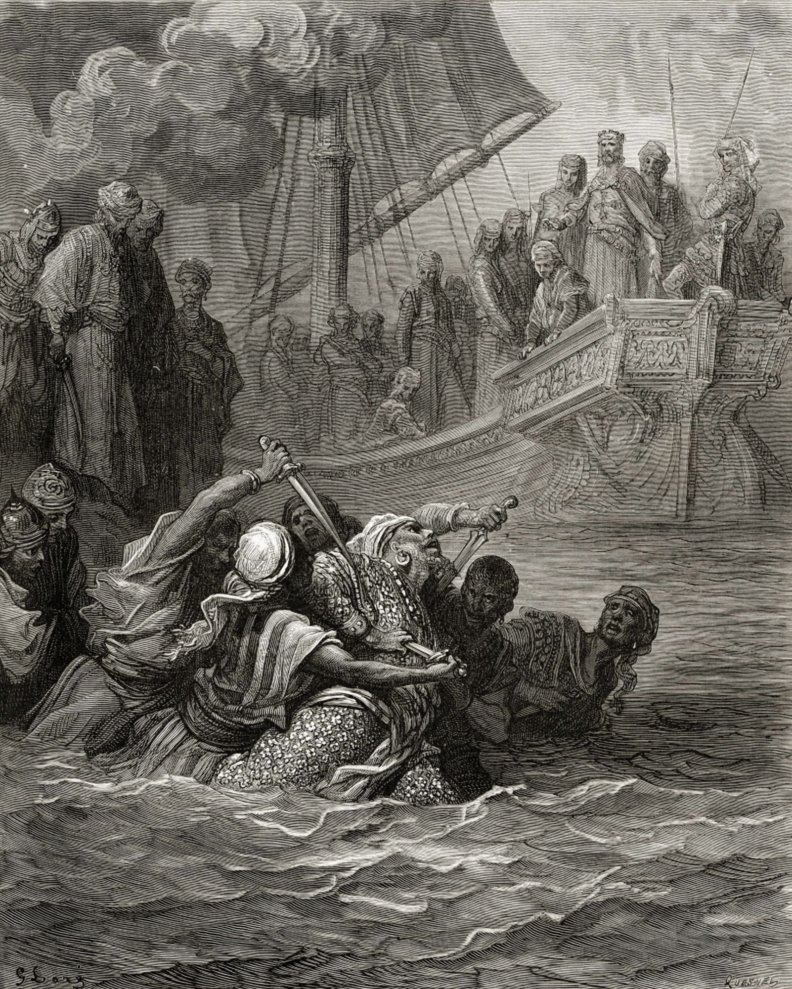 Death Of Almoadam During The Seventh Crusade 1249 1250 Canvas Art - Ken Welsh Design Pics (13 x 17)