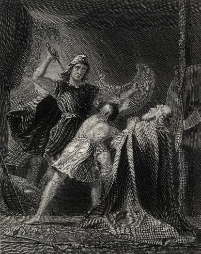 Death Of Brian Boru Drawn By HWarren Engraved By J Rogers Canvas Art - Ken Welsh Design Pics (13 x 17)