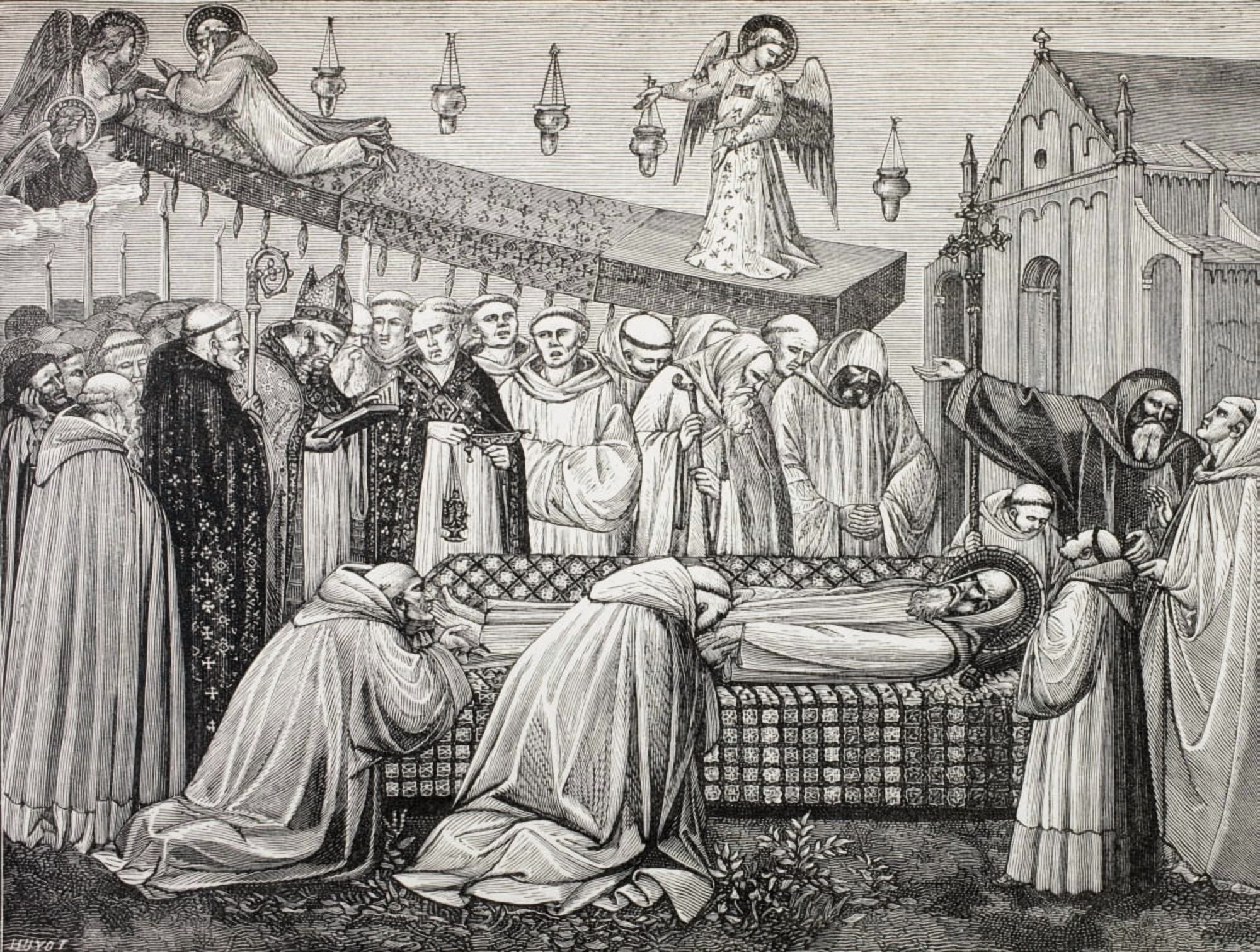 Death Of Saint Benedict Of Nursia Or San Benedetto Da Norcia 480 Canvas Art - Ken Welsh Design Pics (34 x 24)