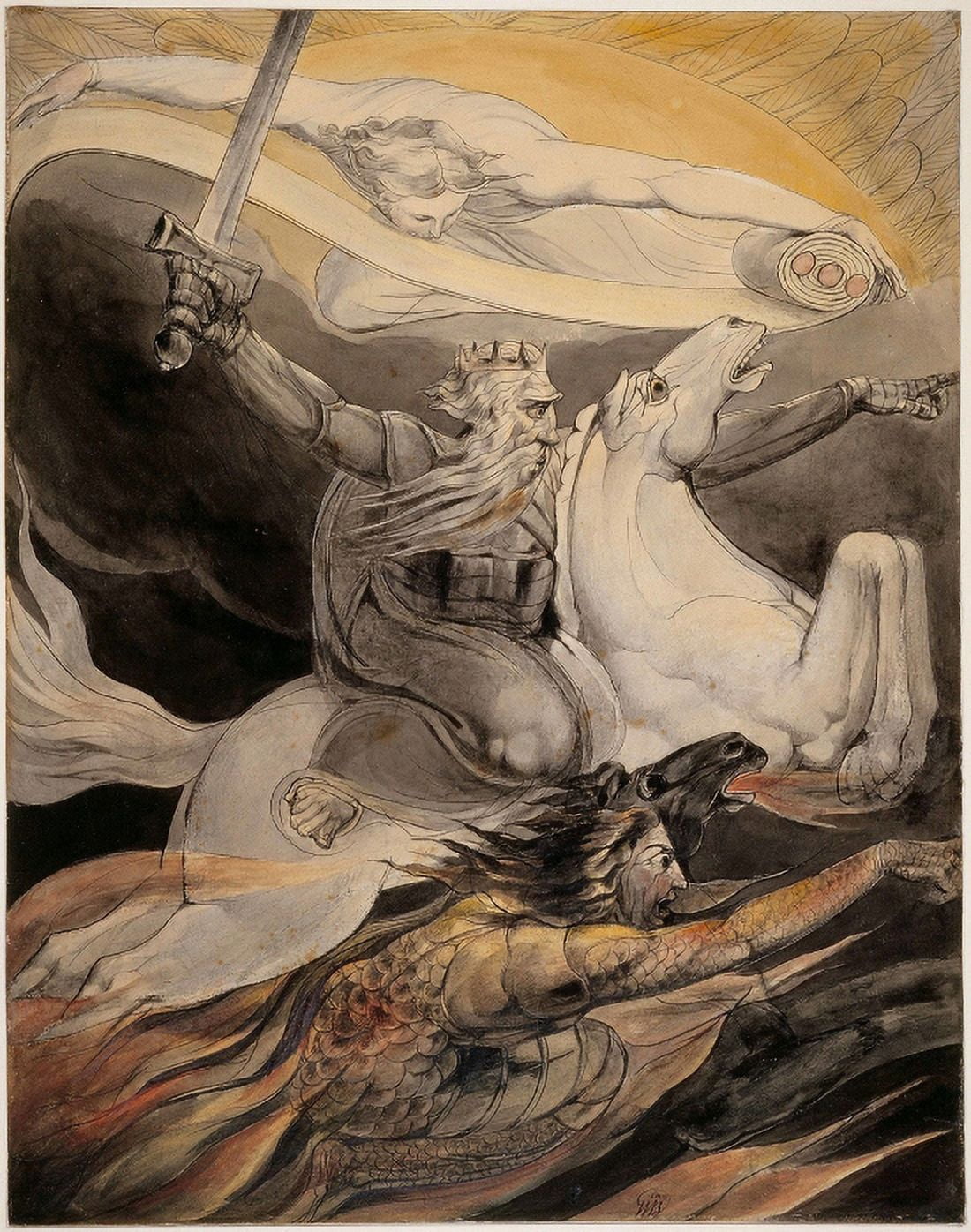 Death On A Pale Horse Canvas Art - William Blake (24 x 36)