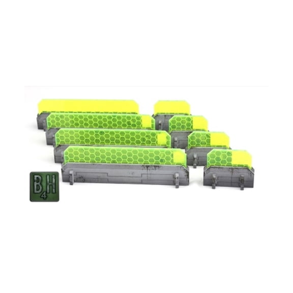 Death Ray Designs Hex Barricade - Clear Fluorescent Green New