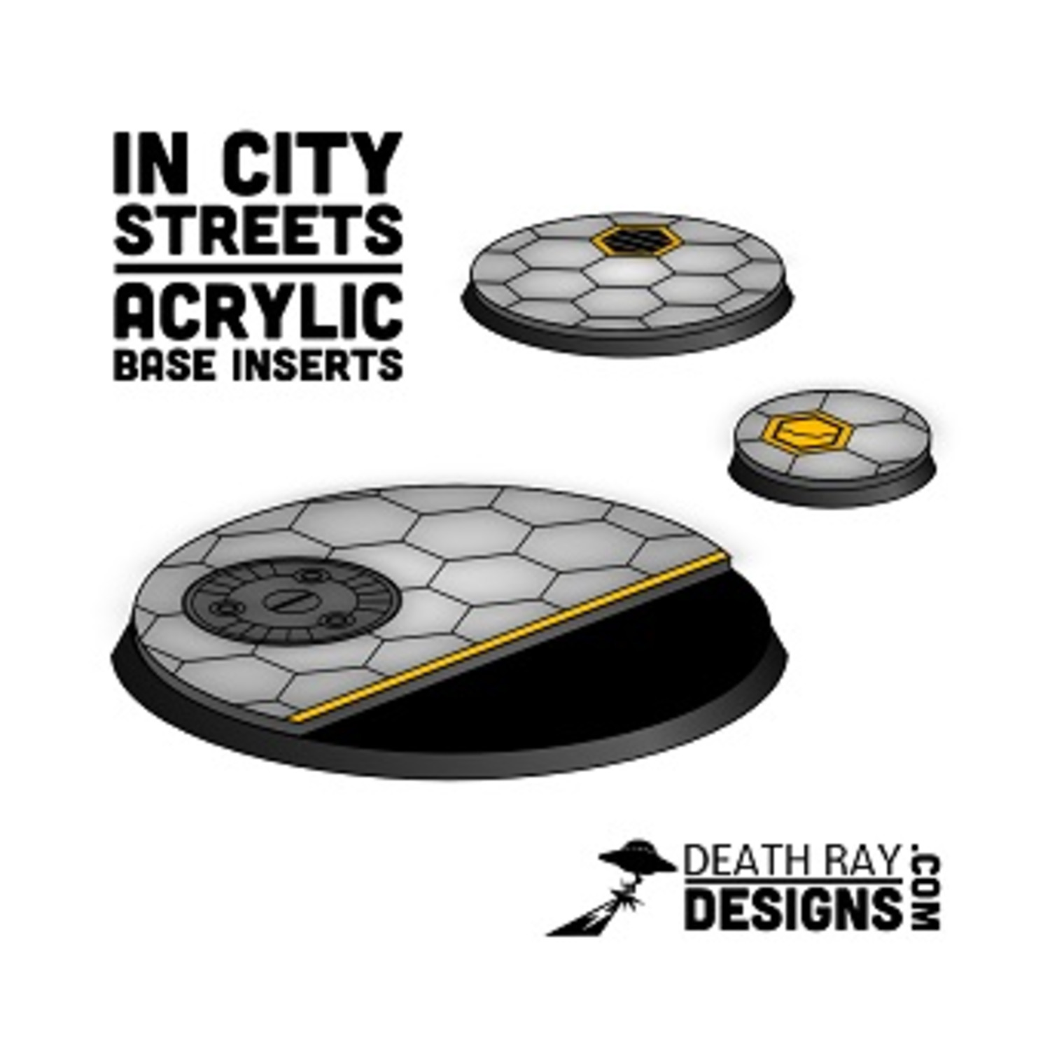 Deth Ray Death Ray Designs IN-City Streets Base Inserts (Beveled Skirmish Sizes ...