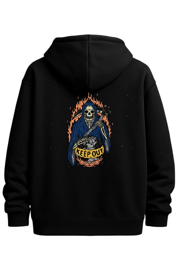 Death Reaper Hoodie graphic hoodies fire skeleton men sweater hoodie black Solid Color Design Long Sleeve Casual Hooded Sweatshirt graphic idk fire