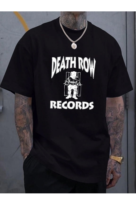 Death Row Record classic T-shirt men's summer short-sleeved round neck casual bodysuit