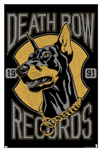 Death Row Records Doberman Cotton Graphic T-shirt In Black
