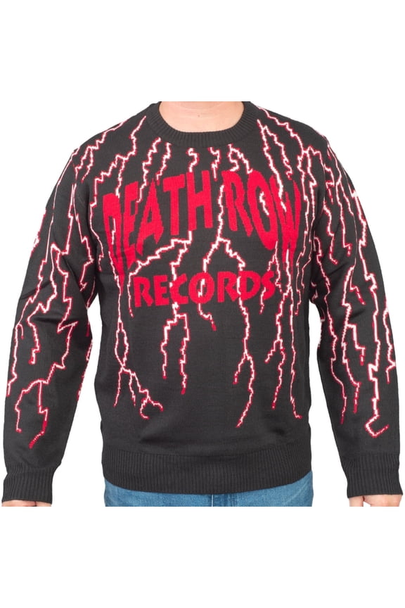 Death Row Records Lightning Ugly Christmas Sweater