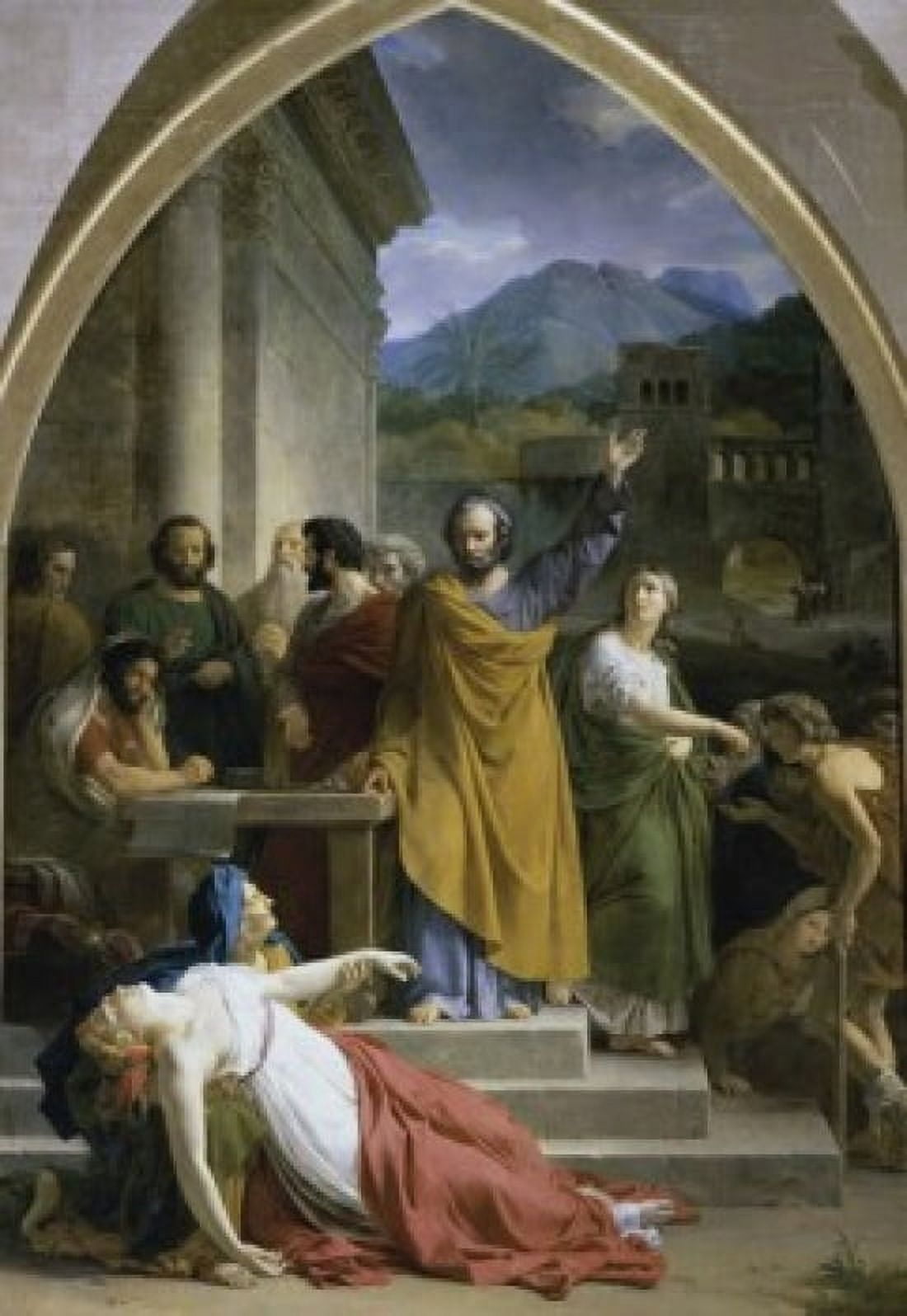 The Death of Sapphira Francis Eduard Picot (1786-1868French) Oil on canvas Church of Saint Thomas Aquinas Paris Canvas Art - Francis Eduard Picot (24 x 36)