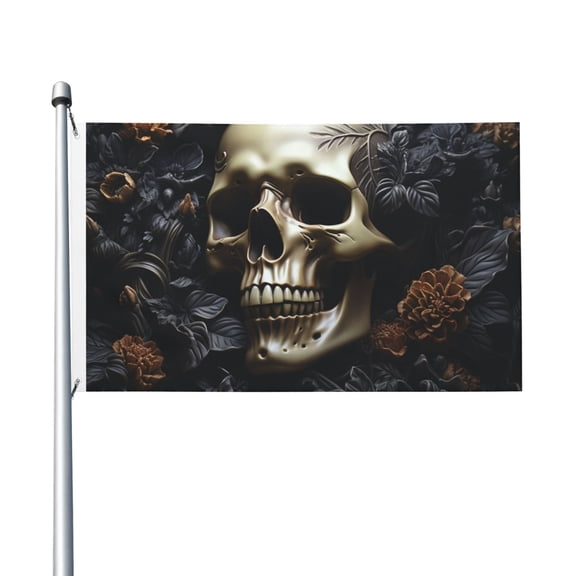 Death Skull Gothic Art Black Flag 3X5 Ft Garden Yard House Flags Banner Sign Outdoor Indoor Party Home Garden Decoration