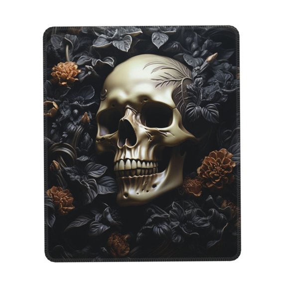 Death Skull Gothic Art Black Gaming Mouse Pad 10 x 12 inch Rectangle Computer Mousepad Mat Non-Slip Rubber Base for Office Laptop PC