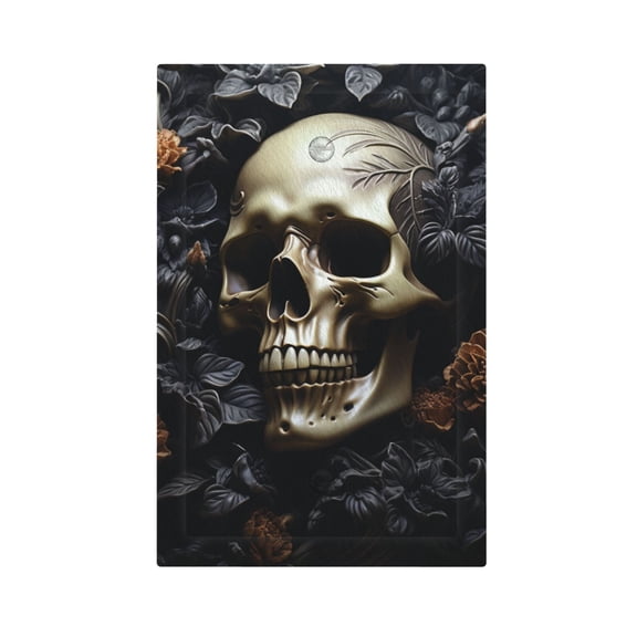 Death Skull Gothic Art Black Light Switch Cover Decorator No Device Blank Wall Plate 1-Gang Receptacle Outlet Decor