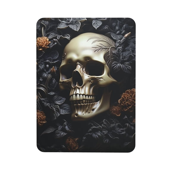 Death Skull Gothic Art Black Rectangular Refrigerator Magnet, Soft Magnetic Fridge Magnet for Home, Office, Locker Decor