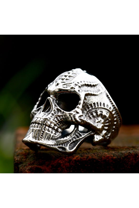 Death Skull Ring for Men Stainless Steel Jewelry Biker Rings Scary Death Ring Skull for Gifts