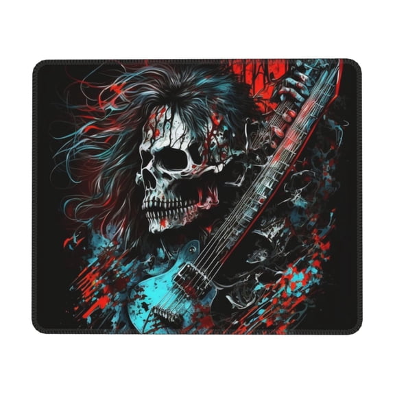 Death Skull Rock Heavy Metal Music Mouse Pad Non-Slip Rubber Gaming Mousepad Rectangle for Computers Laptop 8.3 x 10.3 in