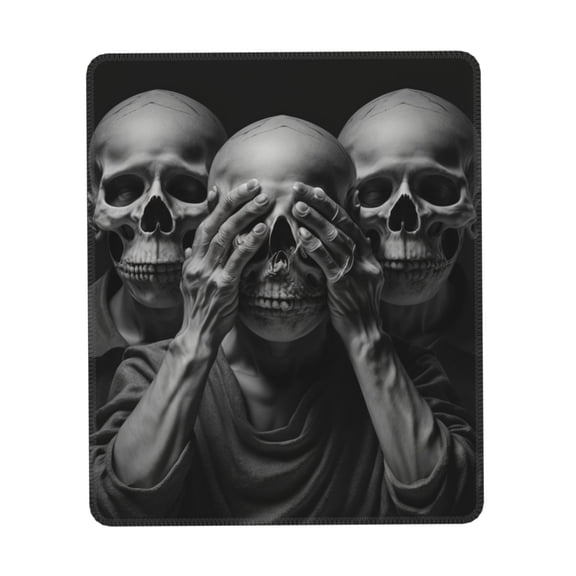 Death Skulls Gothic Skull Gaming Mouse Pad 7 x 8.6 in Rectangle Computer Mousepad Mat Non-Slip Rubber Base for Office Laptop PC