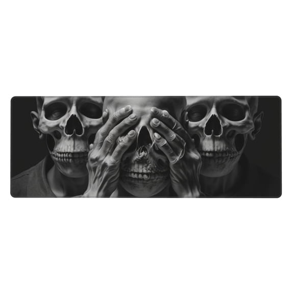 Death Skulls Gothic Skull Mouse Pad Extended Large Gaming Mousepad Non-Slip Rubber Big Keyboard Desk Mat 31.5 X 11.8 Inch