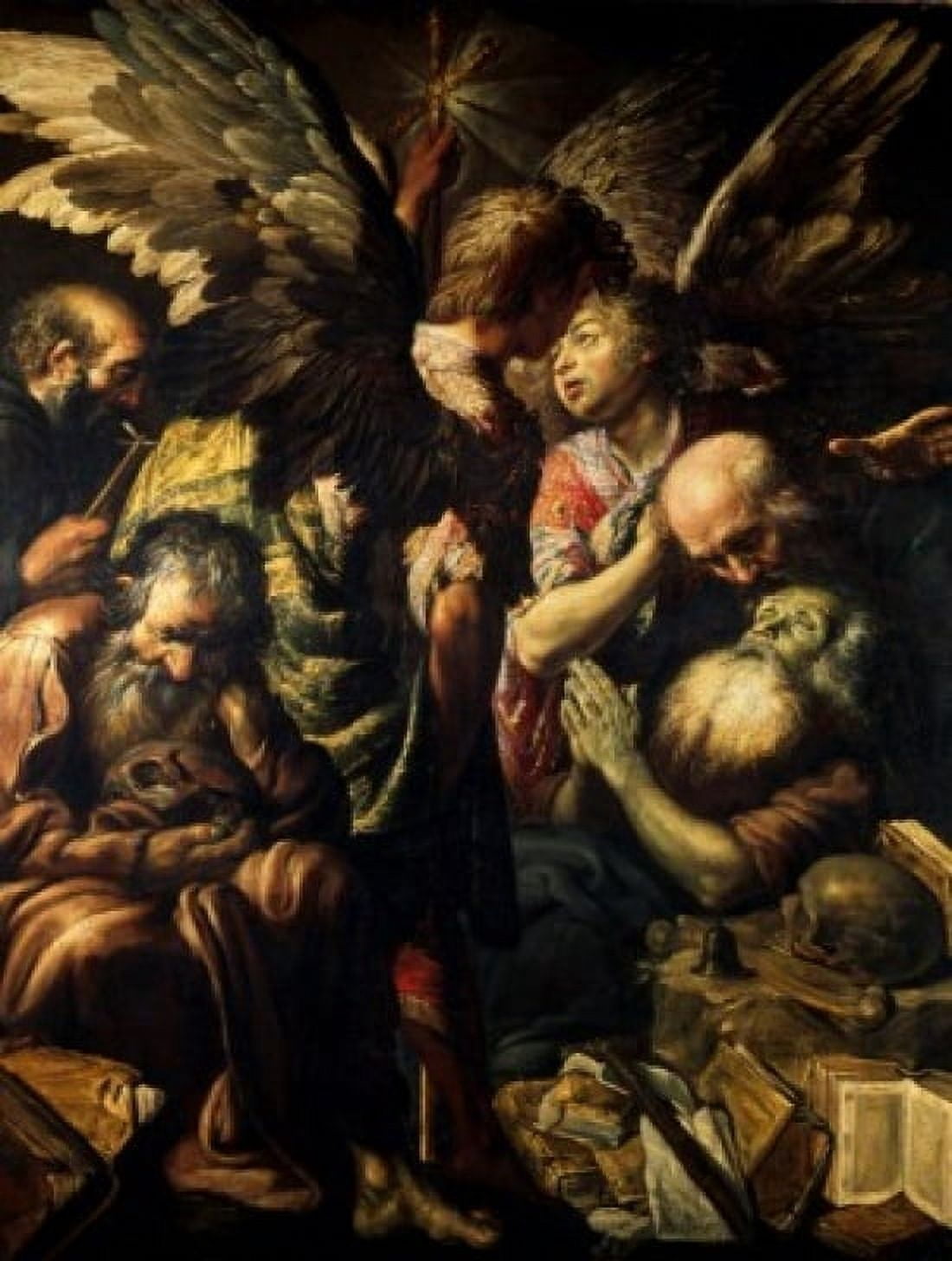 Death of St Anthony (Mort de St Antoine) by Simon Vouet  Musee du Louvre  Paris  (1590-1649)  Paris  Musee du Louvre Canvas Art - Simon Vouet (24 x 36)