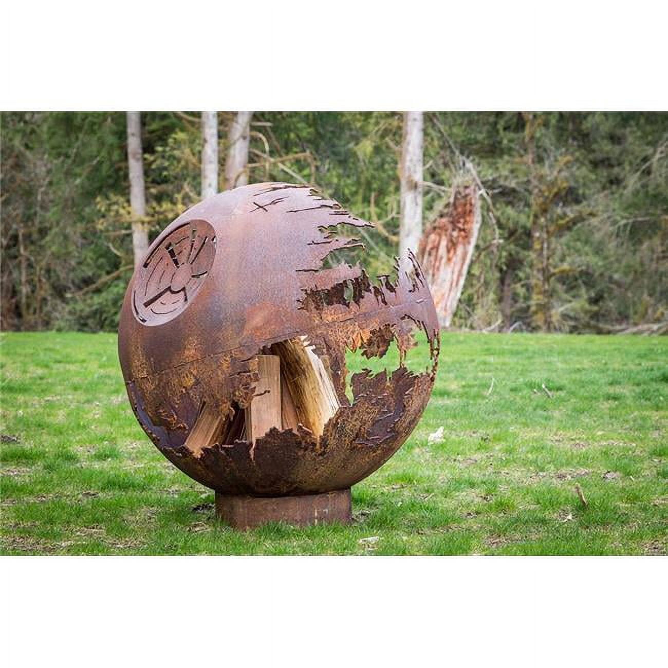 Death Star Fire Pit - Natural Gas with Match Lit - Walmart.com