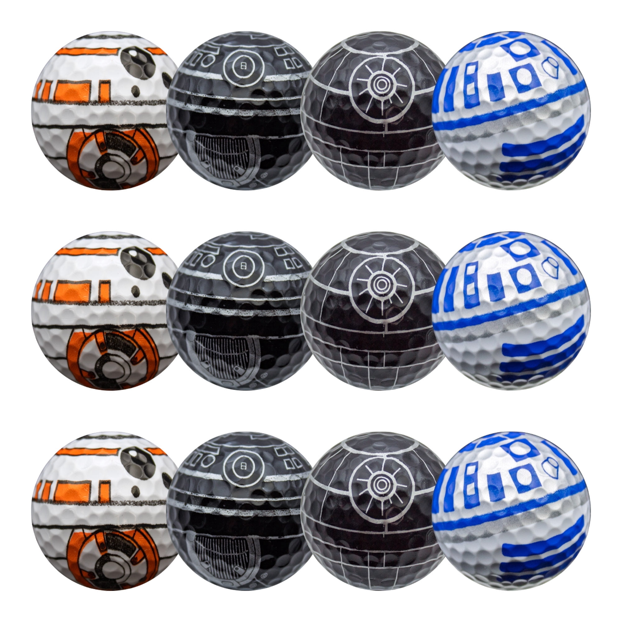 Death Star R2-D2 BB8 BB9E Golf Balls 12 pk
