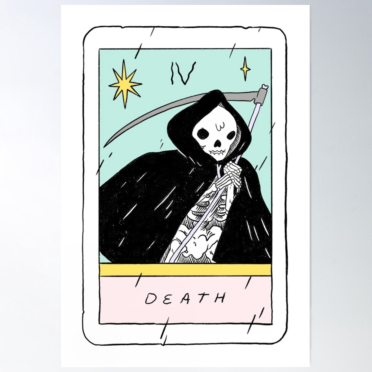 Death Tarot Card Poster Wall Art, Modern Wall Decor For Living Room ...
