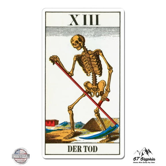 Death Tarot Card XIII Der Tod - 12" Vinyl Sticker Waterproof Decal