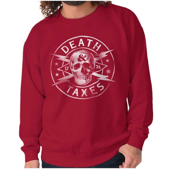 Death Taxes Defend Freedom Skull Unisex Plus Fleece Graphic Sweatshirt Brisco Brands 4X