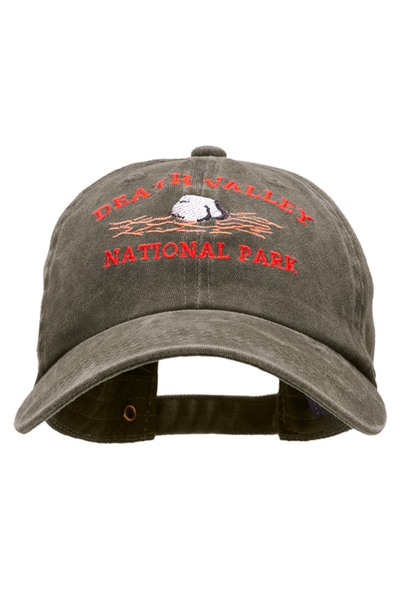 Death Valley Embroidered Unstructured Pigment Dyed Cotton Cap - Dk Green OSFM
