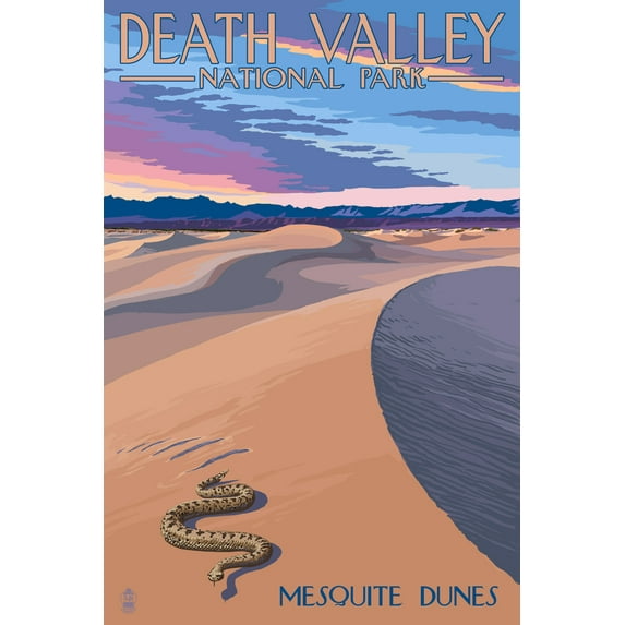 Death Valley National Park, California, Mesquite Dunes (24x36 Giclee Gallery Art Print, Vivid Textured Wall Decor)
