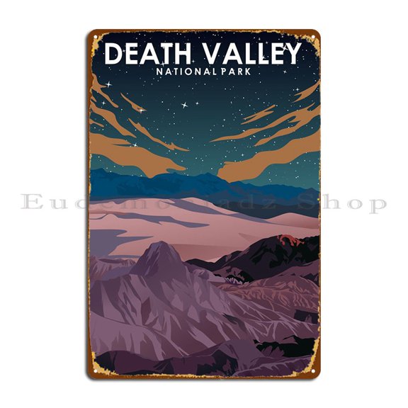 Death Valley National Park Metal Sign Mural Print Wall Decor Pub Designing Aluminum Sign Poster Size: 16 x 12 Inches