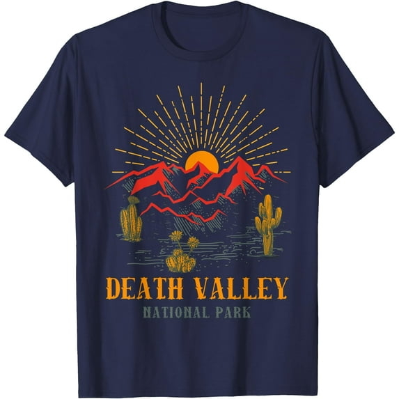 Death Valley National Park USA Graphic Unisex T-Shirt for Men Women Kids Toddler,Navy Color,Size XL