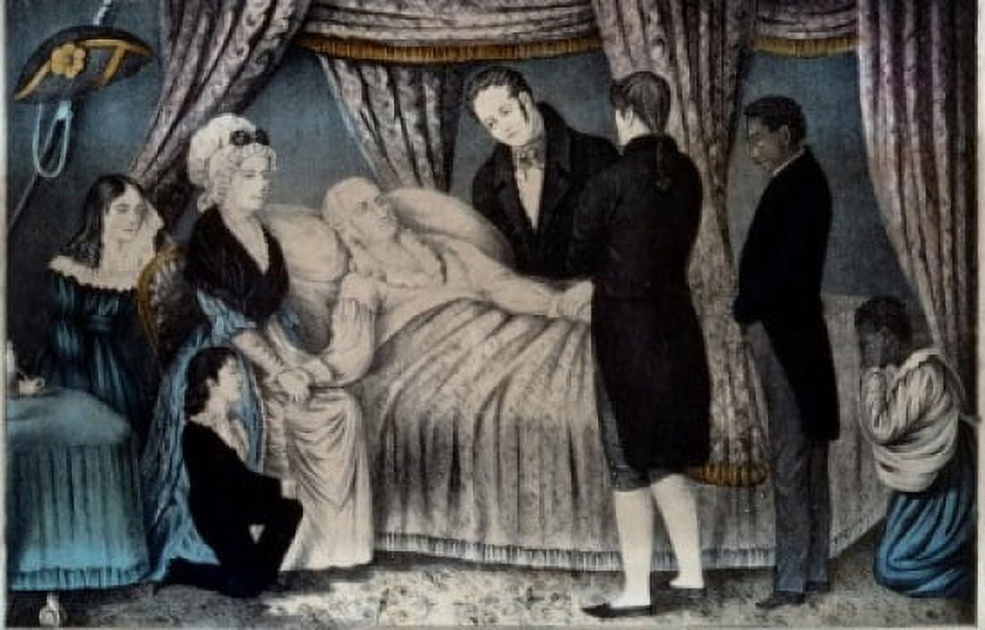 Death of Washington Dec 14 AD 1799 Currier & Ives Nath and James (A1857-1907 American) Library of Congress Washington DC Canvas Art - Currier & Ives (18 x 24)