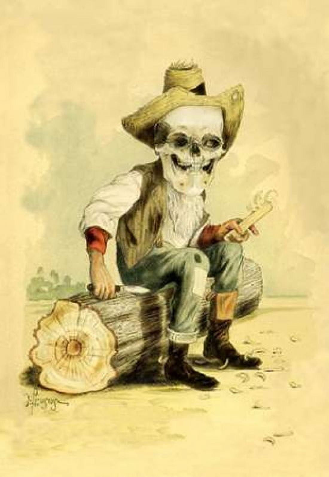 Death Whittles a Stick Canvas Art - Frusius (12 x 18)