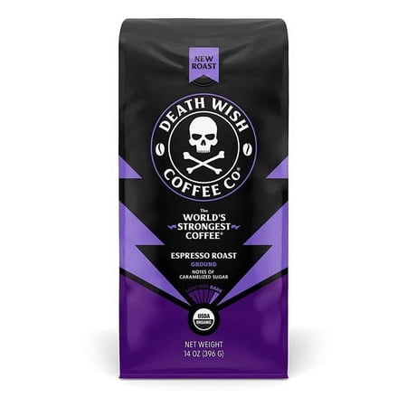 Death Wish Coffee 14 oz Organic Grand Espresso Rose Coffee - Pack of 6