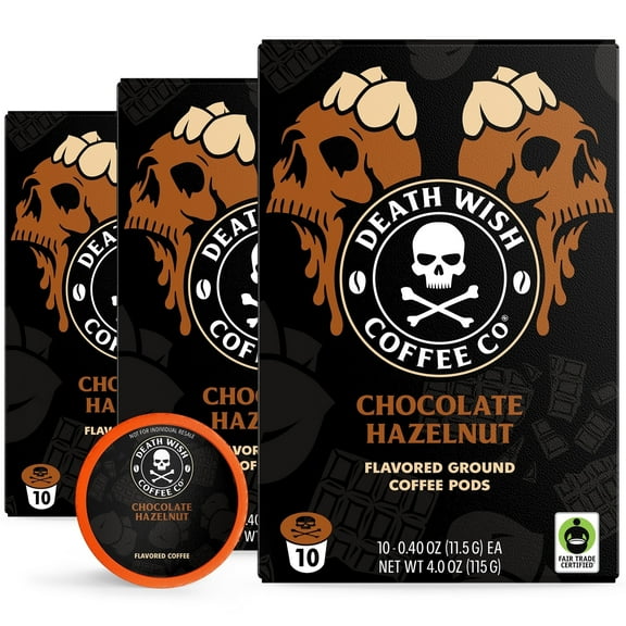 Death Wish Coffee Chocolate Hazelnut Single Serve Pods, 30 Count