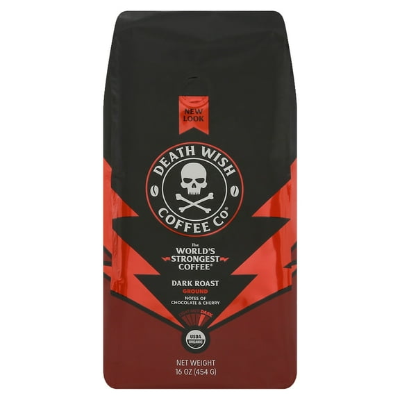 Death Wish Coffee Co. Organic and Fair Trade Dark Roast Ground Coffee
