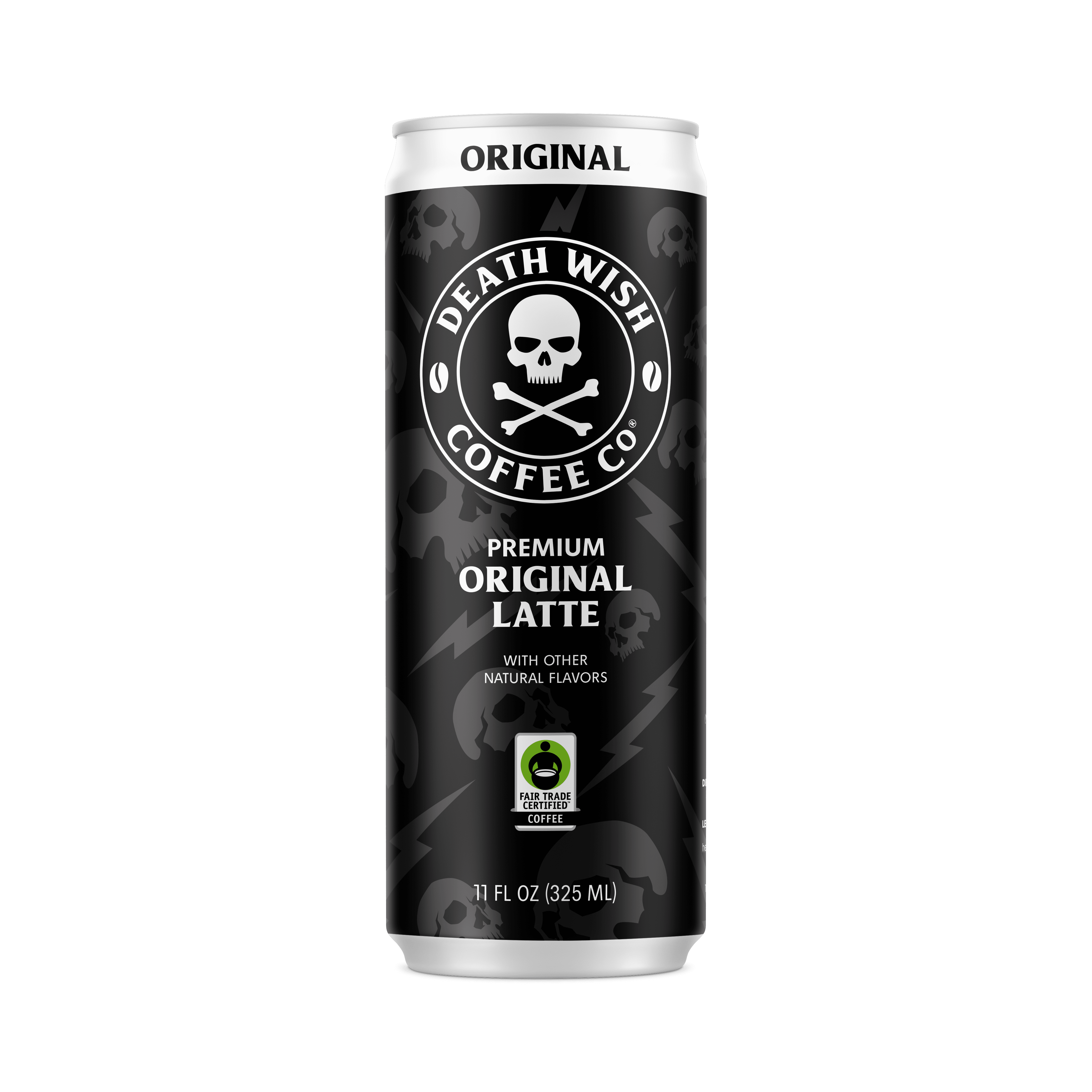 Death Wish Coffee Co., Premium Original Latte, 100% Colombian Cold Brew Fair Trade Coffee, 11oz Can