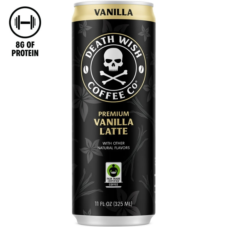Death Wish Coffee Co., Premium Vanilla Latte, 100% Colombian Cold