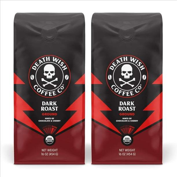 Death Wish Coffee Dark Roast Grounds 16 Oz, The World's Strongest