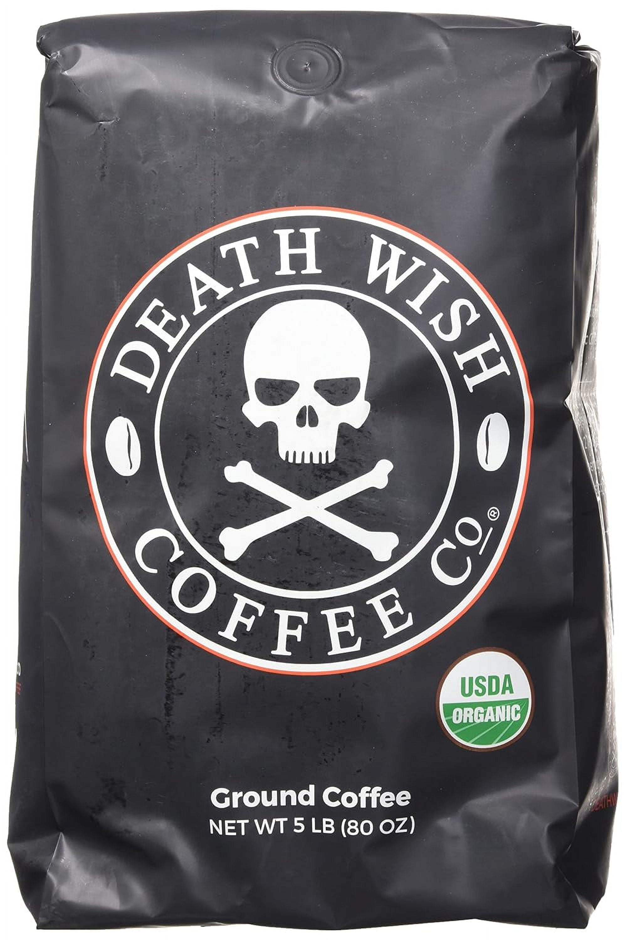 Death Wish Coffee Dark Roast Grounds 5 Lbs. The World