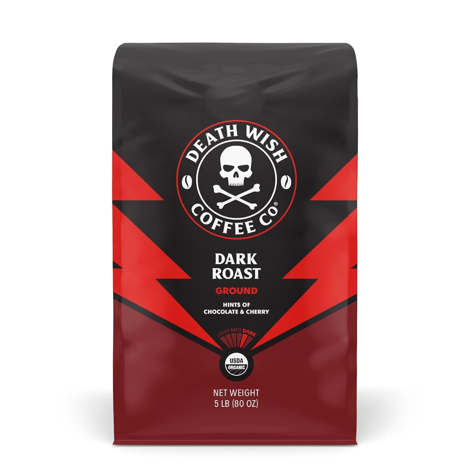 Death Wish Coffee Dark Roast Grounds 5 Lbs. The World