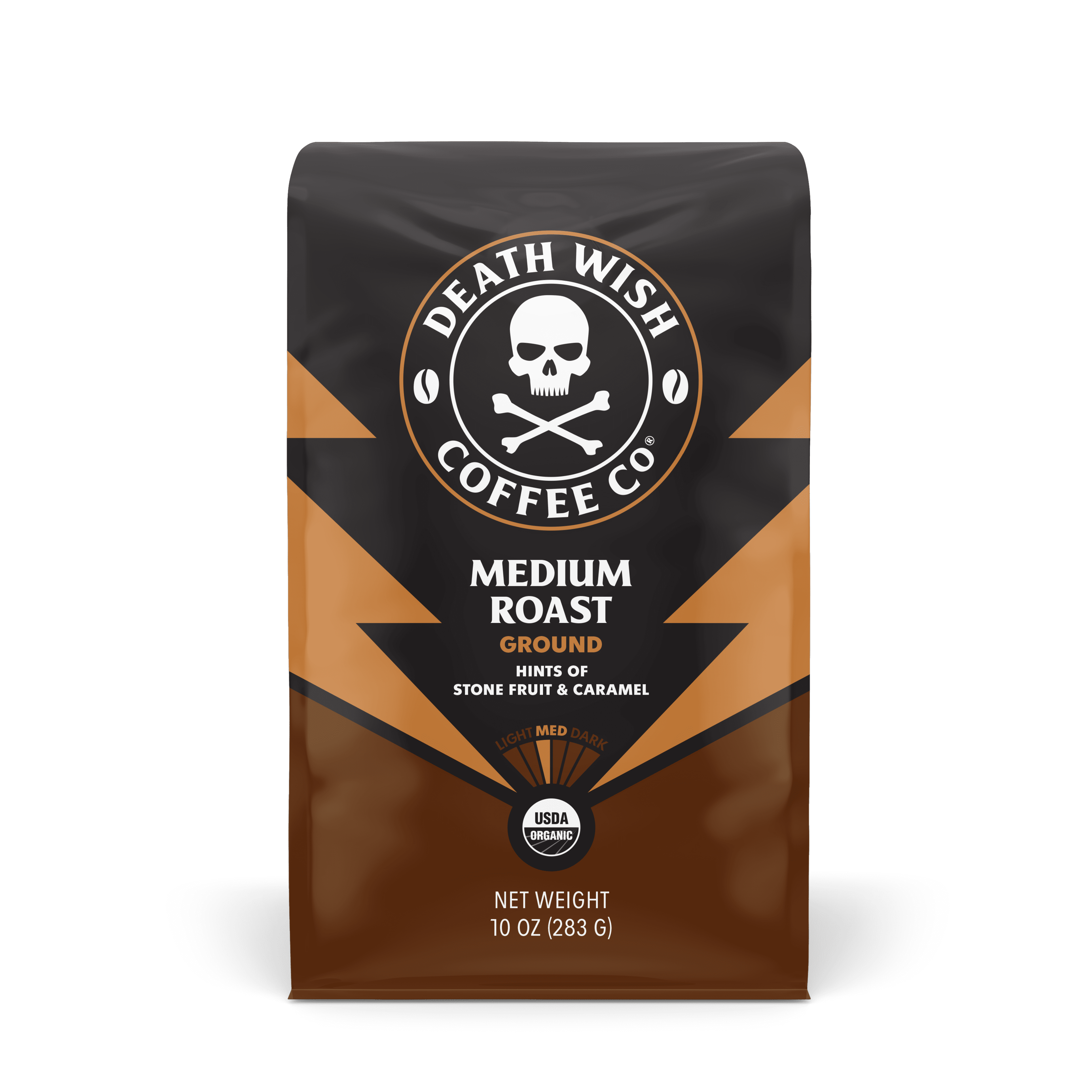 Death Wish Coffee, Medium Roast, Ground, Fair Trade, Organic, Bag, 10oz
