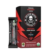 Death Wish Coffee Dark Roast Instant Coffee Packets, USDA Organic and Fair Trade, 8 Count