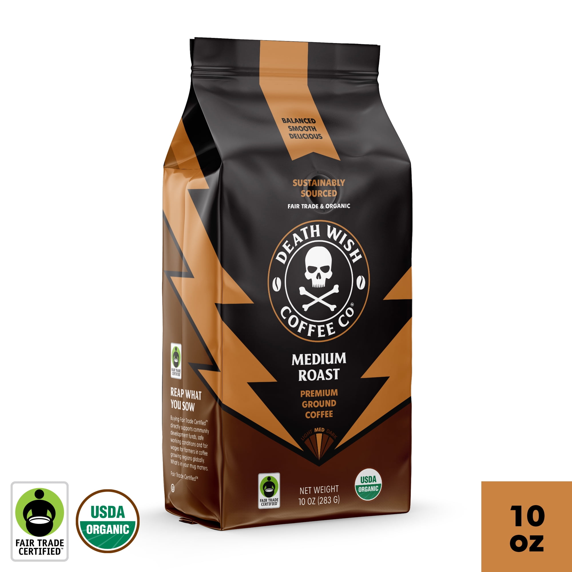 Death Wish Coffee, Medium Roast, Ground, Fair Trad
