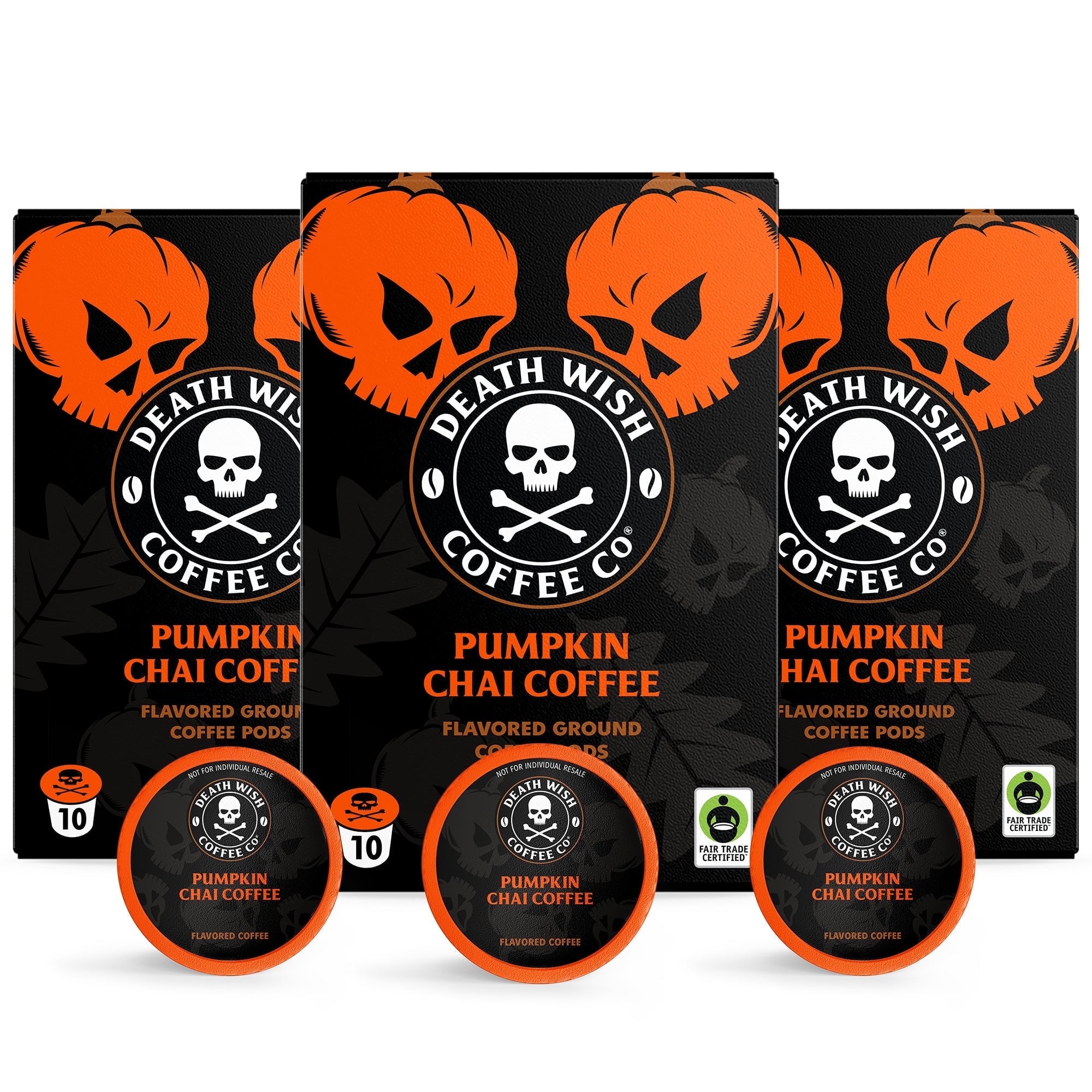 Death Wish Coffee Pumpkin Chai Single Serve Pods, 30 Count