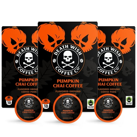 Death Wish Coffee Pumpkin Chai Single Serve Pods, 30 Count