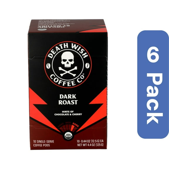 Death Wish Coffee Single Serve Pods 10 count (Pack of 6)