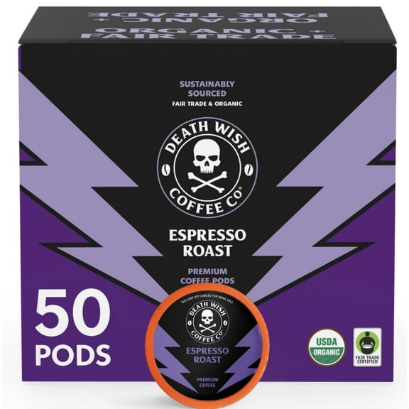 Death Wish Coffee, Espresso Roast Single COC1Serve Coffee Pods - Fair Trade and Organic (50 Count)