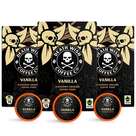 Death Wish Coffee Vanilla Single Serve Pods, 30 Count