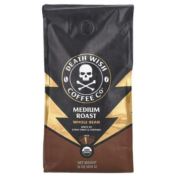 Death Wish Coffee, Whole Bean, Medium Roast, 16 oz (454 g)